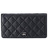 CHANEL Caviar Matelasse Long Bifold Wallet A31509 Black Calfskin